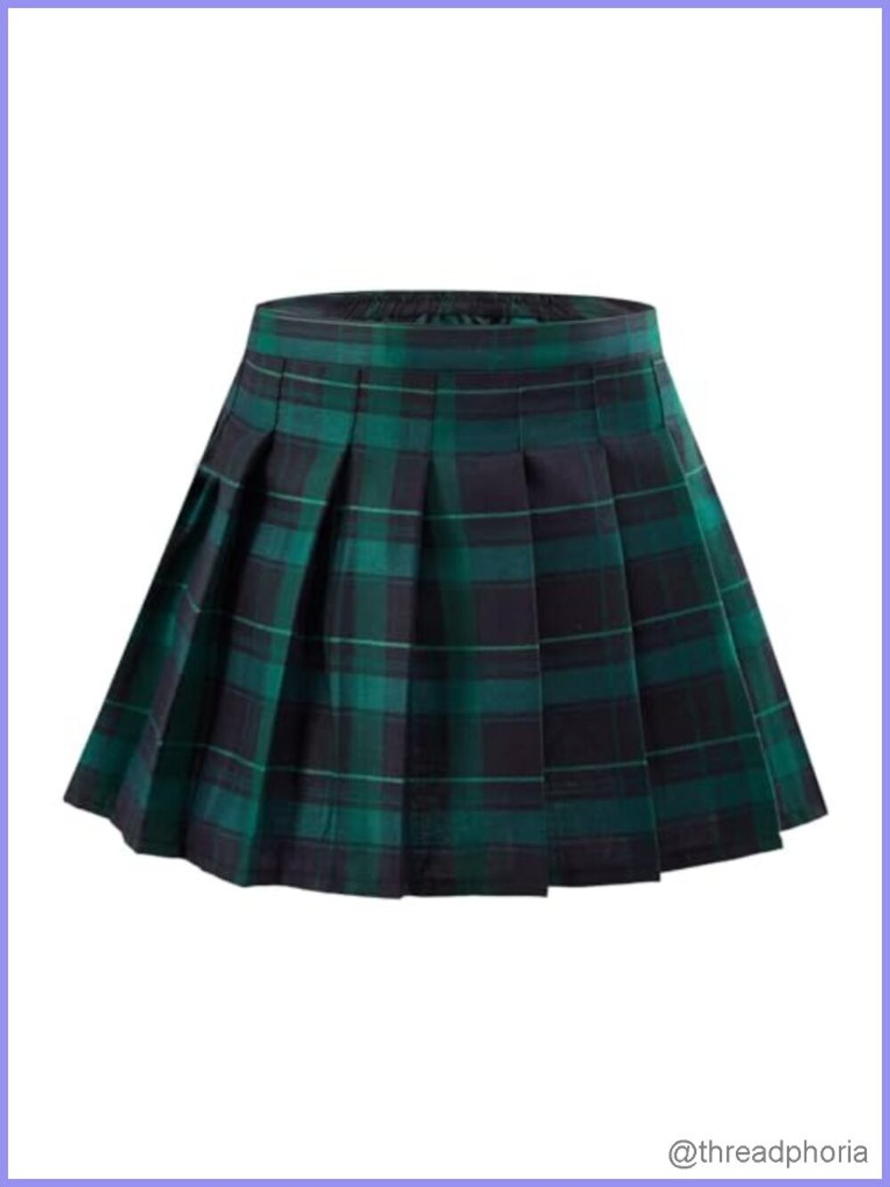 Plaid Pleated Skirt with Built-in Shorts High Waisted A-line Skort